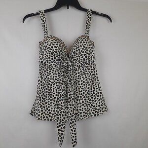 Coco Reef Size 32/34 D Five Way Bra Sized Underwire Cheetah Swim Tankini Top